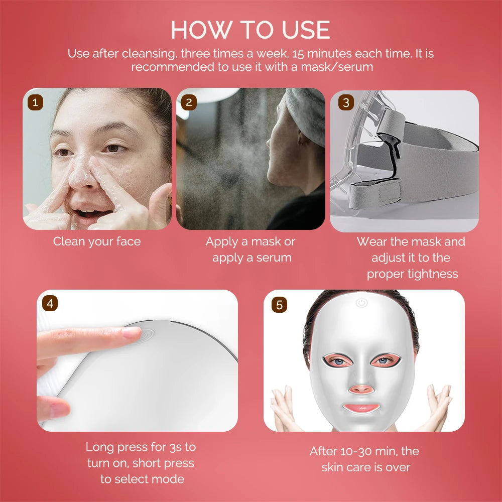 Aethera Rechargeable Facial LED Mask 7 Colors